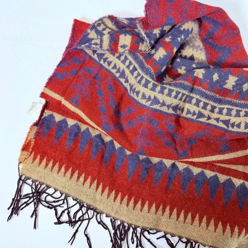 Southwestern Aztec Print Blanket Scarf / Shawl